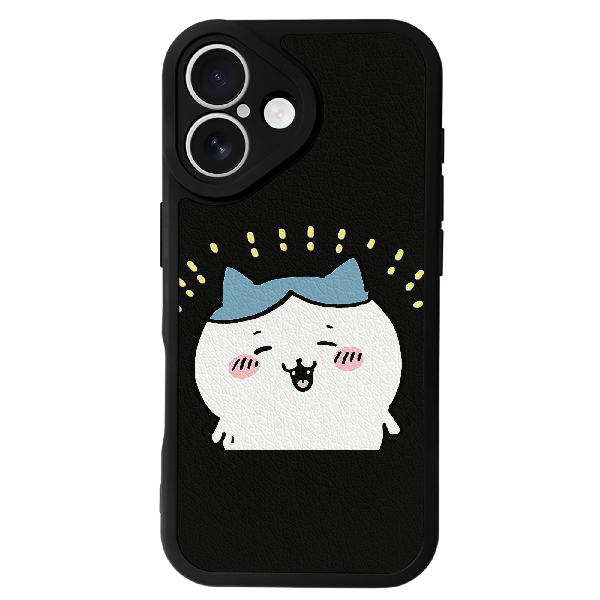 （画像用） ちいかわ ハチワレ Chii-kawa hachiware 【iPhone 16シリーズ対応】シリコンスマホケース（レザー調） 材質：シリコン